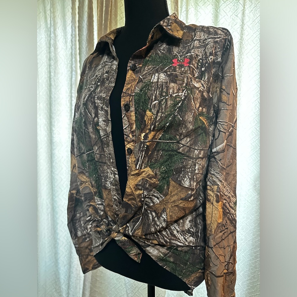 Ladies Camouflage Button Up - Real Tree / Under Armour